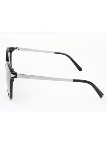 Swarovski Damen-Sonnenbrille in Schwarz-Silber/ Hellblau