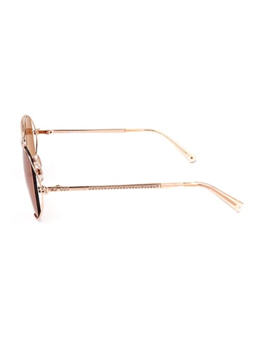 Swarovski Damskie okulary przeciwsłoneczne w kolorze złoto-jasnobrązowym
