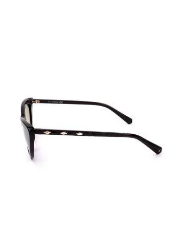Swarovski Damskie okulary przeciwsłoneczne w kolorze ciemnobrązowo-błękitnym