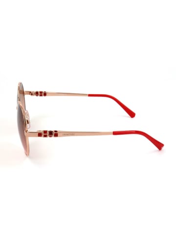 Swarovski Damen-Sonnenbrille in Roségold-Rot/ Braun