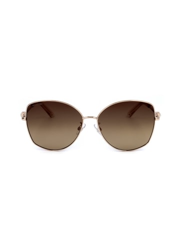 Swarovski Damen-Sonnenbrille in Gold/ Dunkelbraun