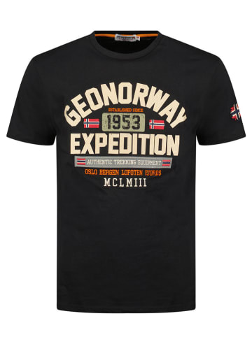 Geographical Norway Shirt "Jermanito" in Schwarz