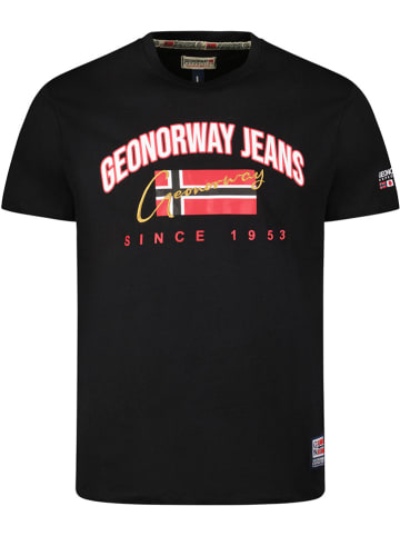 Geographical Norway Shirt "Jhagen" in Schwarz