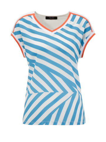 Aniston Shirt in Hellblau/ Weiß