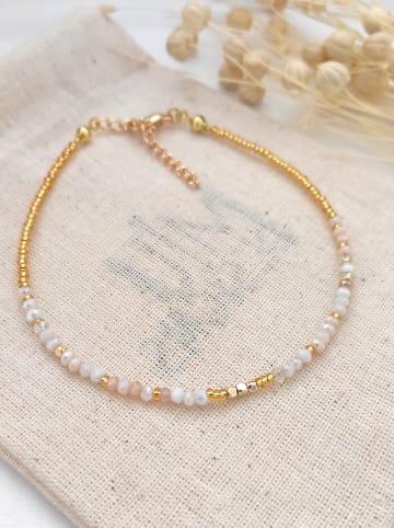 atelier MIU Vergulde enkelbandje met kristallen