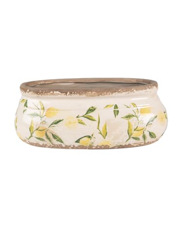 Clayre & Eef Blumentopf in Creme/ Gelb - (H)10 x Ø 23 cm
