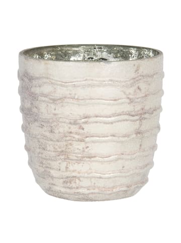 Clayre & Eef Świecznik w kolorze beżowym - wys. 11 x Ø 11 cm