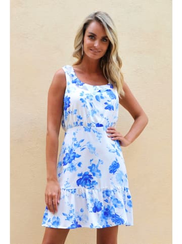 Bleu d'Azur Kleid "Corfou" in Blau/ Weiß