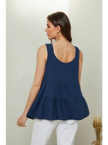 Pure Cotton Top donkerblauw