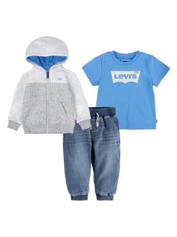 Levi's Kids 3-częściowy zestaw w kolorze niebiesko-szarym