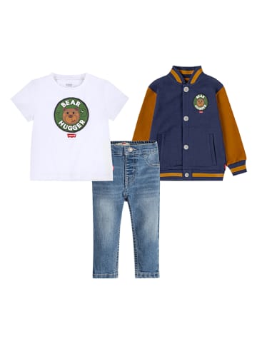 Levi's Kids 3-częściowy zestaw w kolorze niebiesko-białym