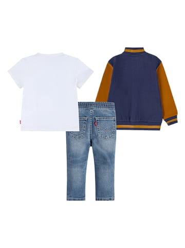 Levi's Kids 3-częściowy zestaw w kolorze niebiesko-białym