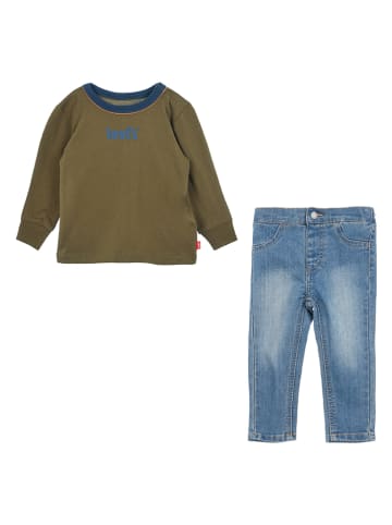 Levi's Kids 2-delige outfit kaki/blauw