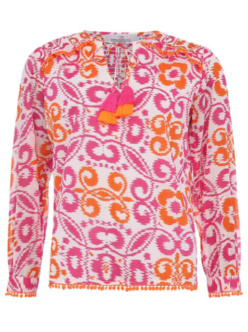 Zwillingsherz Bluzka "Verona" w kolorze różowo-pomarańczowym