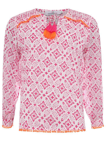 Zwillingsherz Blouse "Layana" wit/roze/oranje