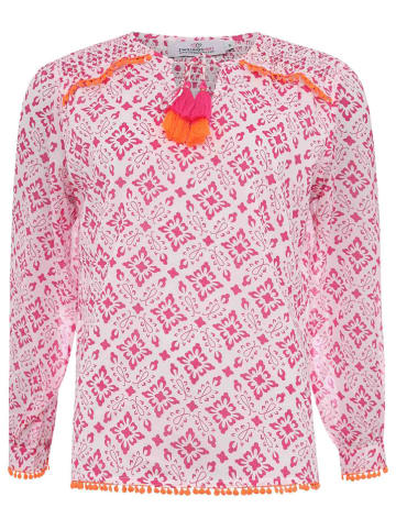 Zwillingsherz Bluse "Layana" in Weiß/ Pink/ Orange