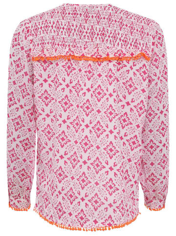 Zwillingsherz Bluse "Layana" in Weiß/ Pink/ Orange