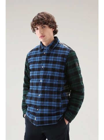 Woolrich Daunenjacke "Check" in Blau/ Grün