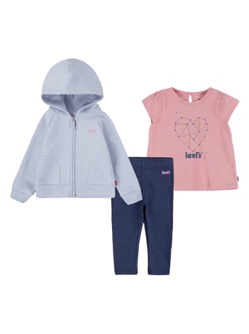 Levi's Kids 3tlg. Outfit in Blau/ Rosa