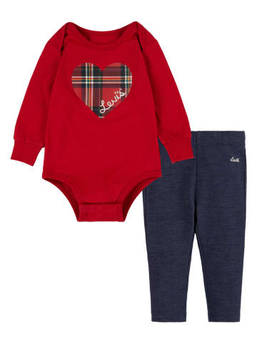 Levi's Kids 2-delige outfit rood/donkerblauw