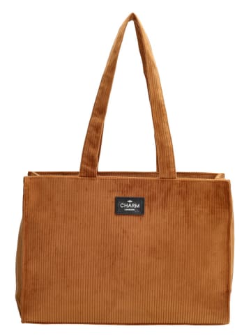 Charm Shopper bag "Forestdale" w kolorze karmelowym - 35 x 27 x 12 cm