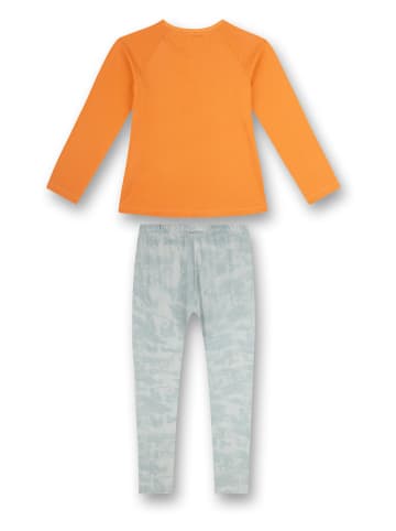 s.Oliver Pyjama in Orange/ Grau