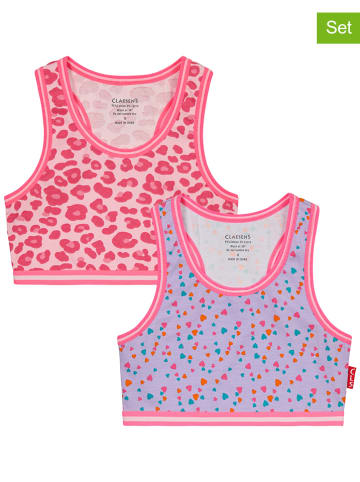 Claesens 2-delige set: bustiers roze/paars