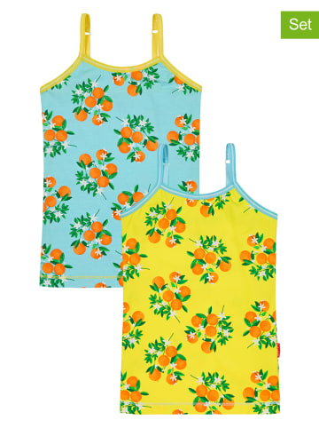 Claesens 2-delige set: onderhemden geel/turquoise