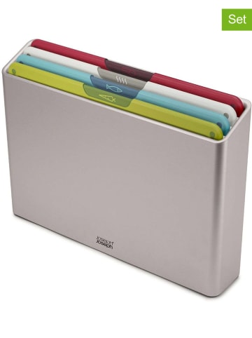 JosephJoseph 4-delige set: snijplanken zilverkleurig - (B)35,7 x (H)26 x (D)7,5 cm