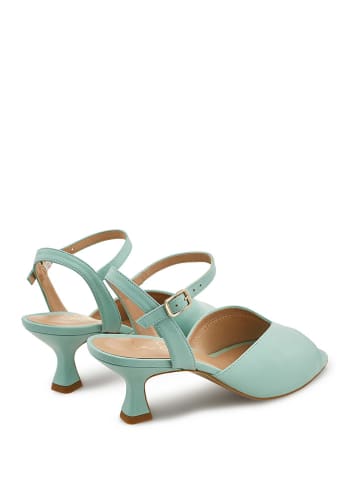 LaShoe Leren haksandalen turquoise