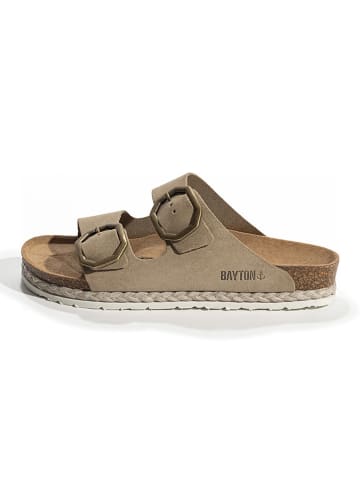 BAYTON Leren slippers "Benalla" beige