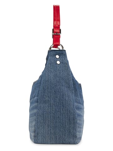 ORE10 Handtas "Mams" blauw/rood - (B)33 x (H)28 x (D)14 cm