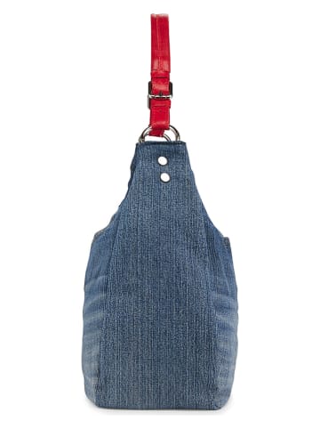 ORE10 Henkeltasche "Mams" in Blau/ Rot - (B)33 x (H)28 x (T)14 cm