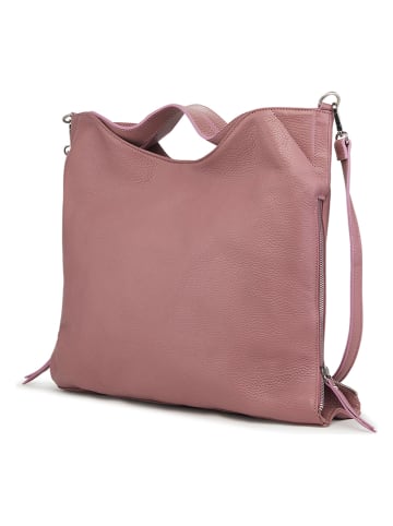 ORE10 Leder-Henkeltasche "Molin" in Altrosa - (B)39 x (H)33 x (T)13 cm