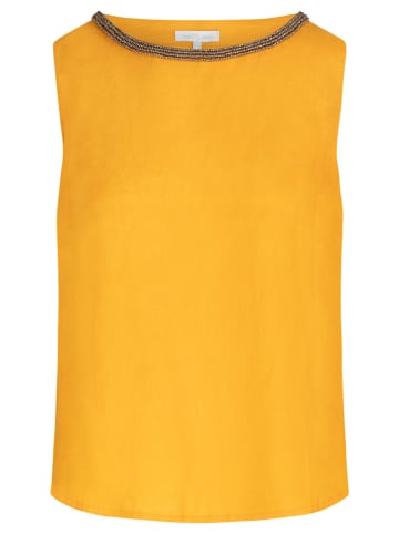 mint & mia Lniany top w kolorze żółtym