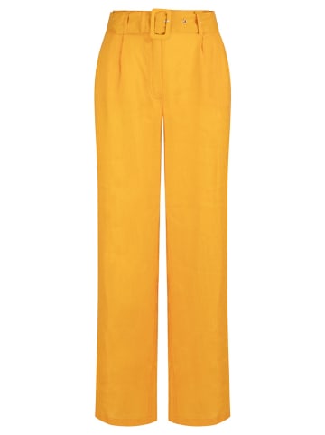 mint & mia Lniane spodnie w kolorze pomarańczowym