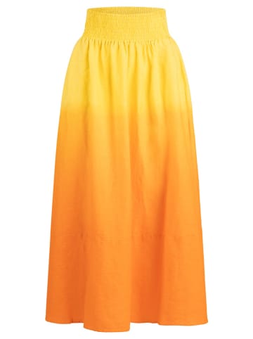 mint & mia Lniana spódnica w kolorze żółto-pomarańczowym