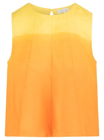 mint & mia Lniany top w kolorze pomarańczowo-żółtym
