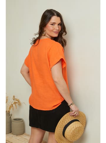 Curvy Lady Leinen-Shirt in Orange