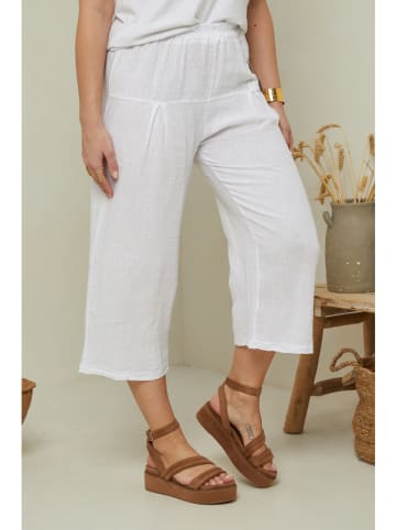 Curvy Lady Linnen broek wit