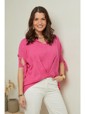 Curvy Lady Leinen-Shirt in Pink