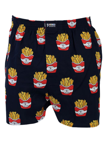 Happy Shorts 2-delige set: geweven boxershorts donkerblauw/meerkleurig