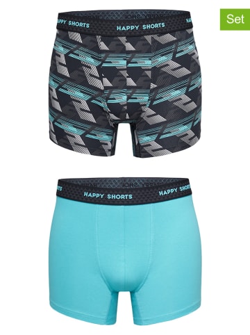 Happy Shorts 2-delige set: boxershorts turquoise/donkerblauw