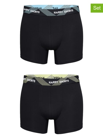 Happy Shorts 2er-Set: Boxershorts in Schwarz