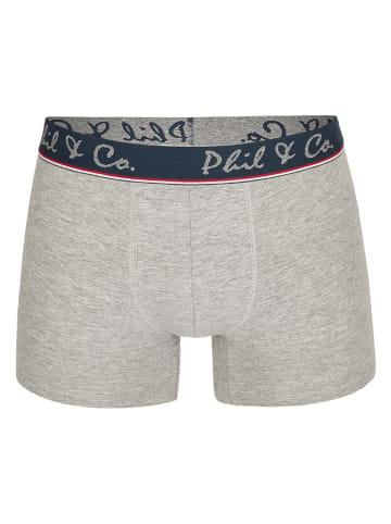 Phil & Co. Berlin 2er-Set: Boxershorts in Dunkelblau/ Grau