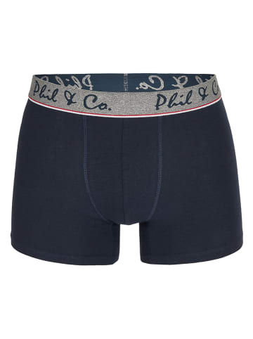 Phil & Co. Berlin 2er-Set: Boxershorts in Dunkelblau/ Grau