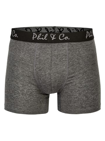 Phil & Co. Berlin 2er-Set: Boxershorts in Schwarz/ Grau