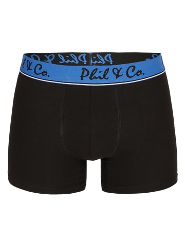Phil & Co. Berlin 2er-Set: Boxershorts in Schwarz/ Blau