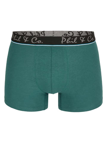 Phil & Co. Berlin 2er-Set: Boxershorts in Grün/ Grau