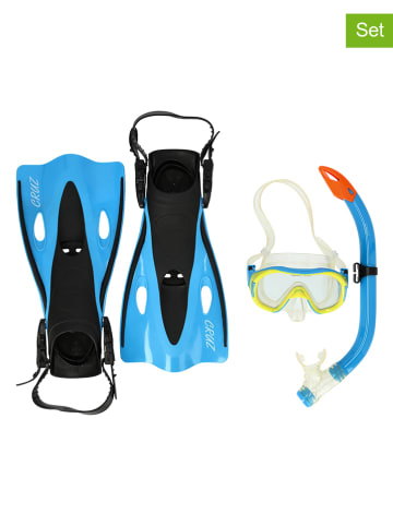 Cruz 3tlg. Taucher-Set "Cebu" in Hellblau/ Schwarz/ Gelb